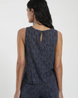 Blusa Caulle print azul - Lino - Frøens