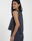 Blusa Caulle print azul - Lino - Frøens