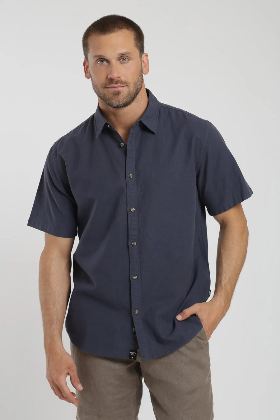 Camisa manga corta classic azul