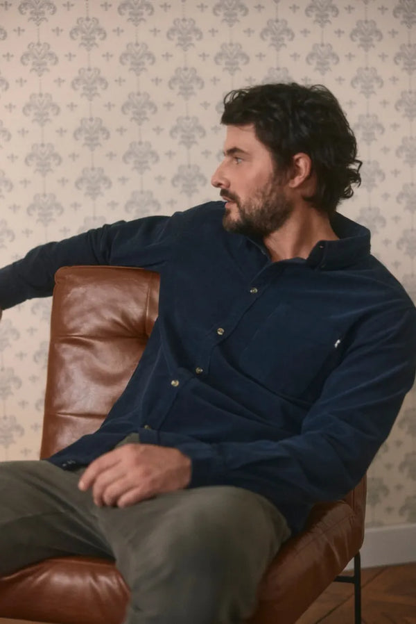 Camisa manga larga Corduroy azul