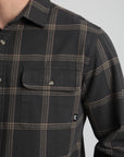 Camisa manga larga hombre Franela grafito - Algodón orgánico flanel