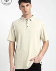 Polera manga corta hombre DT beige - Algodón orgánico slub