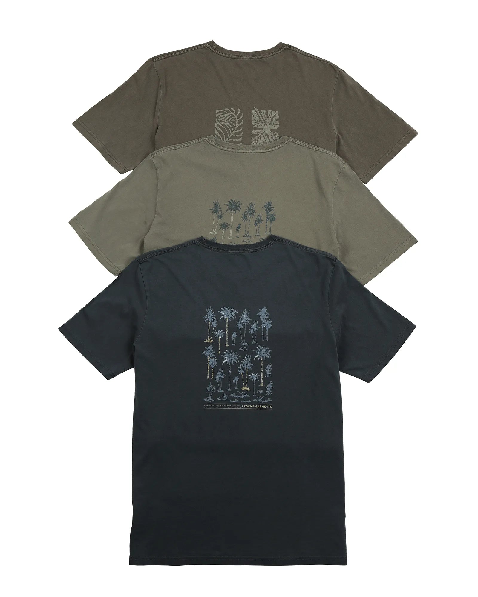 Polera manga corta hombre Palmeras verde - Algodón orgánico