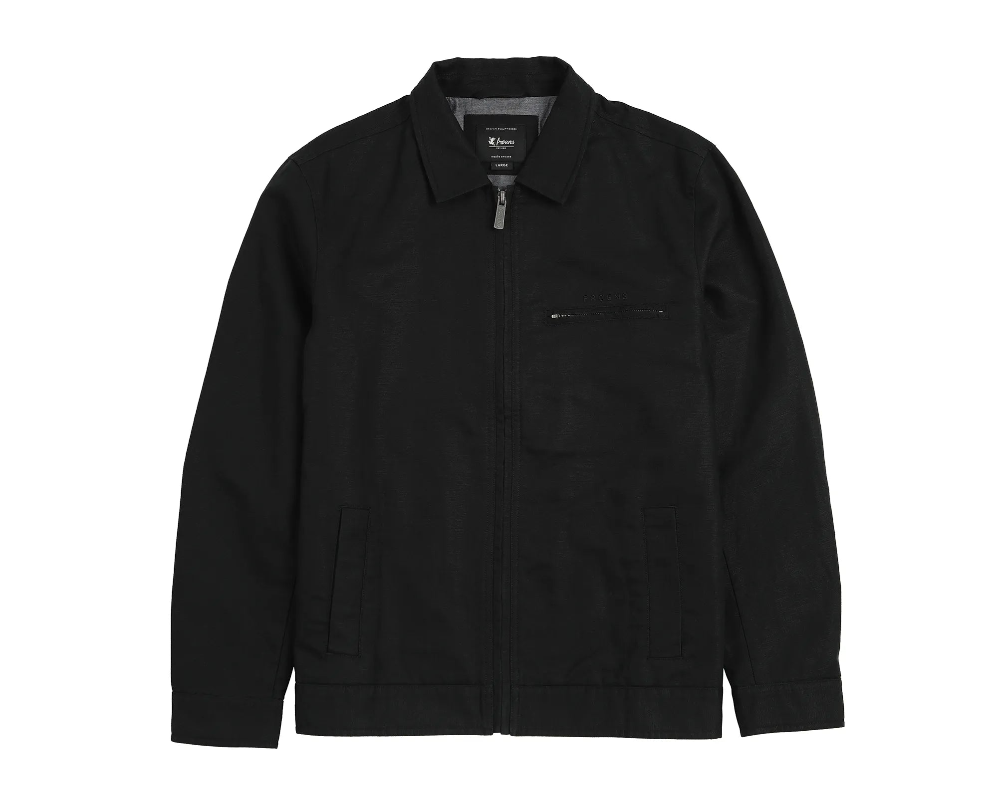Chaqueta hombre Palma negro - Algodón orgánico y lino - Frøens