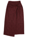 Falda larga Amber print burdeo - Lino