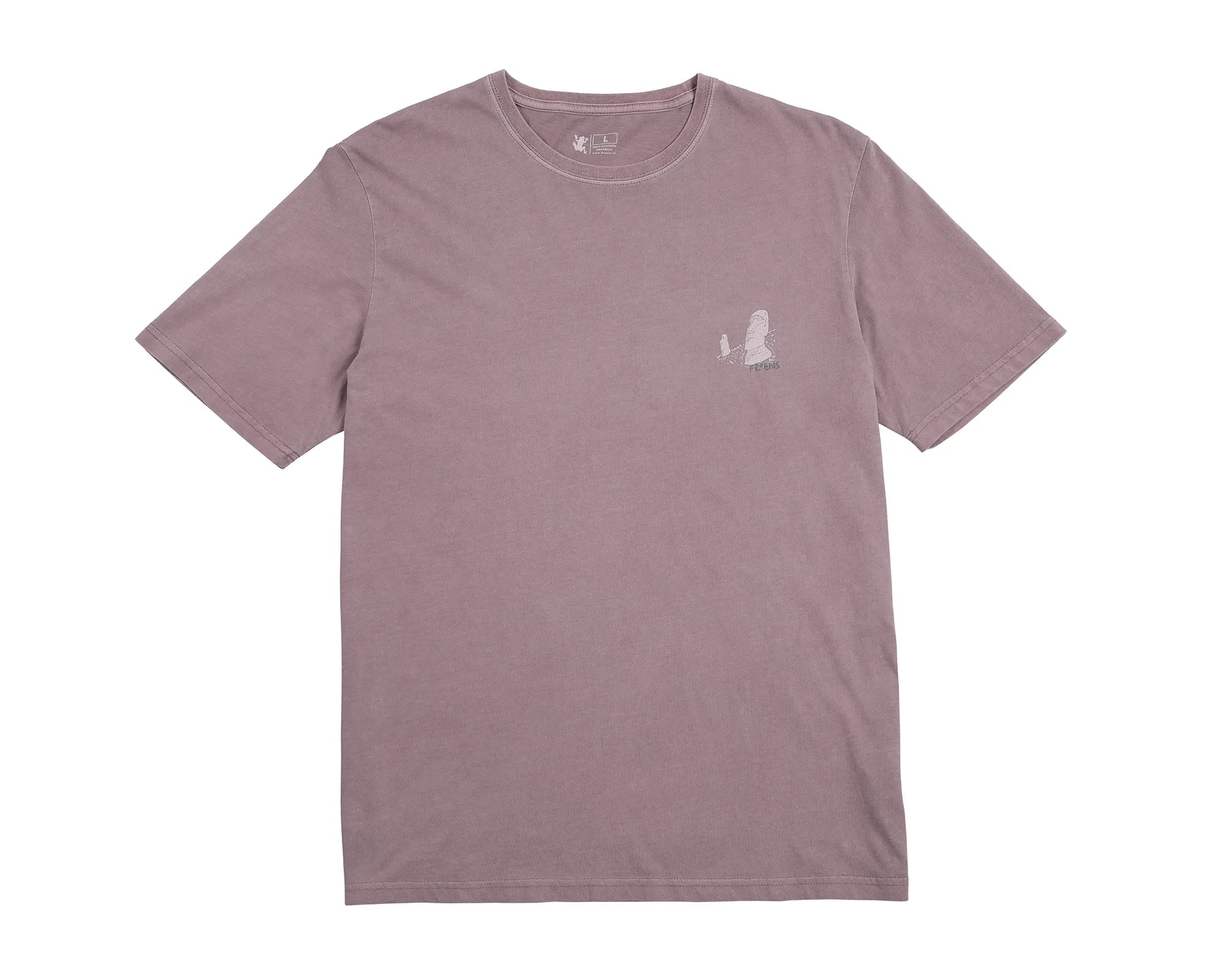 Polera manga corta hombre Moai rosado - Algodón orgánico