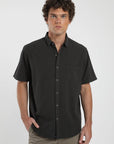 Camisa manga corta Texture negro - Algodón orgánico