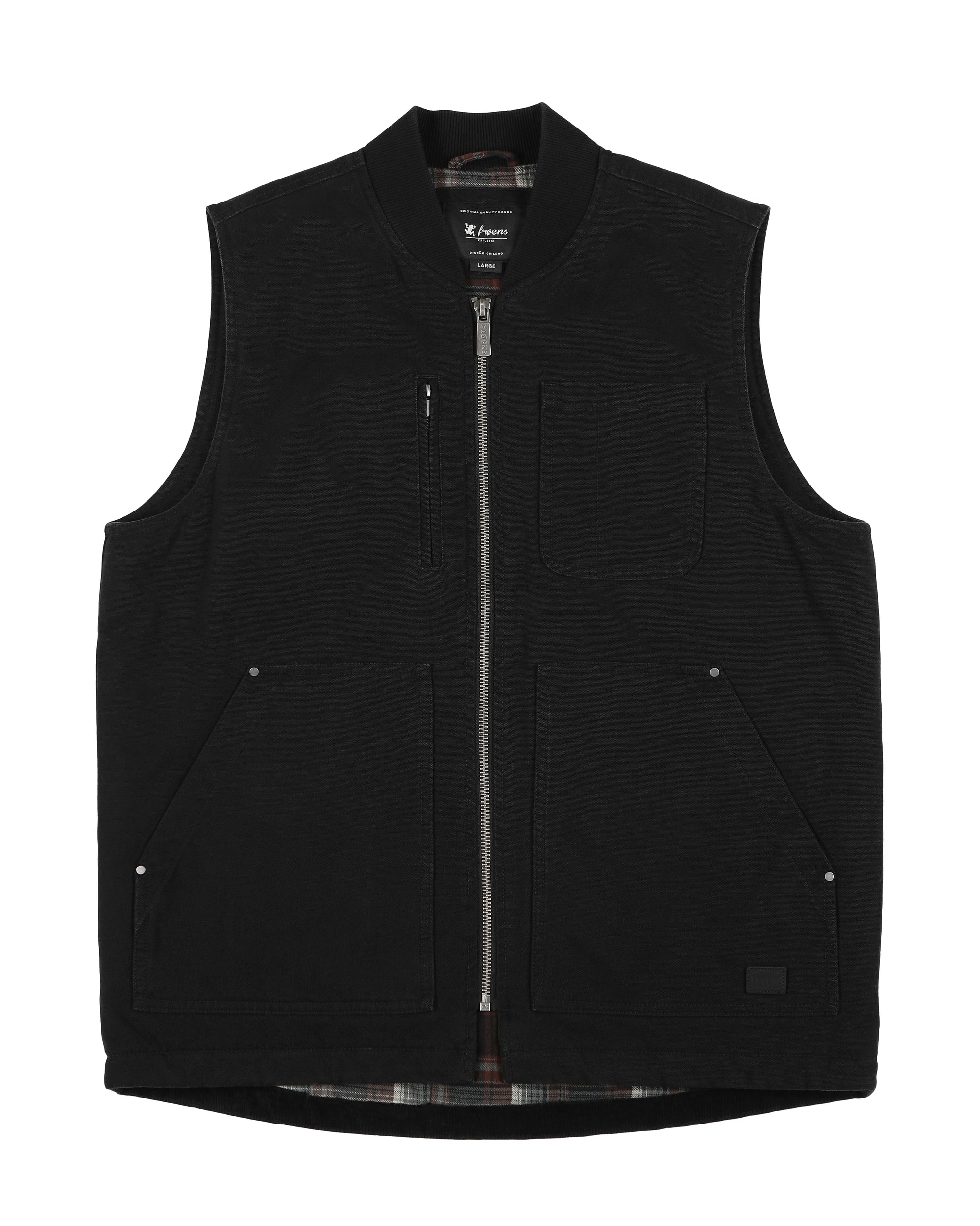 Chaqueta sin mangas hombre Fresno negro - Algodón orgánico - Frøens
