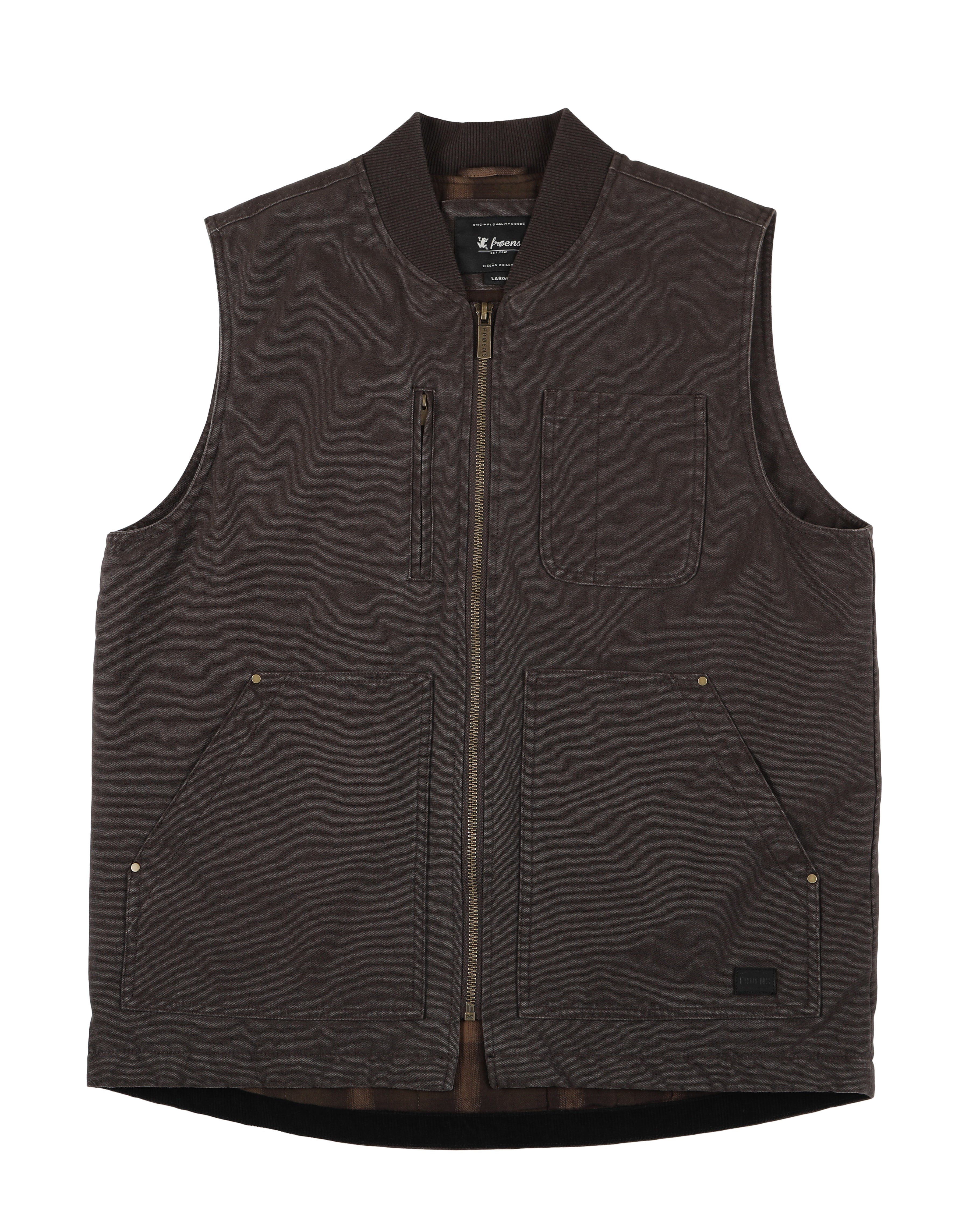 Chaqueta sin mangas hombre Fresno café - Algodón orgánico - Frøens