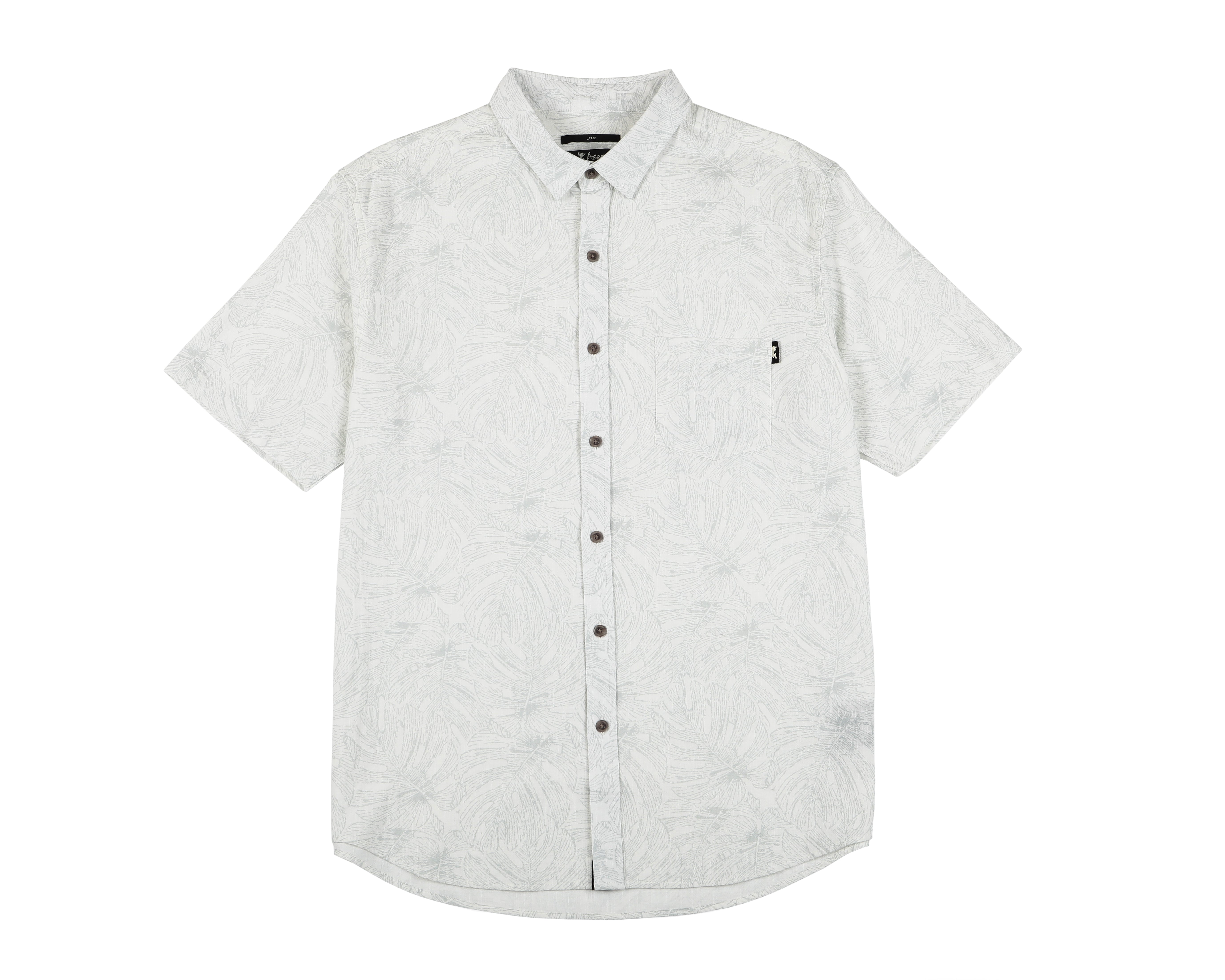 Camisa manga corta texture Monstera gris - Algodón orgánico - Frøens