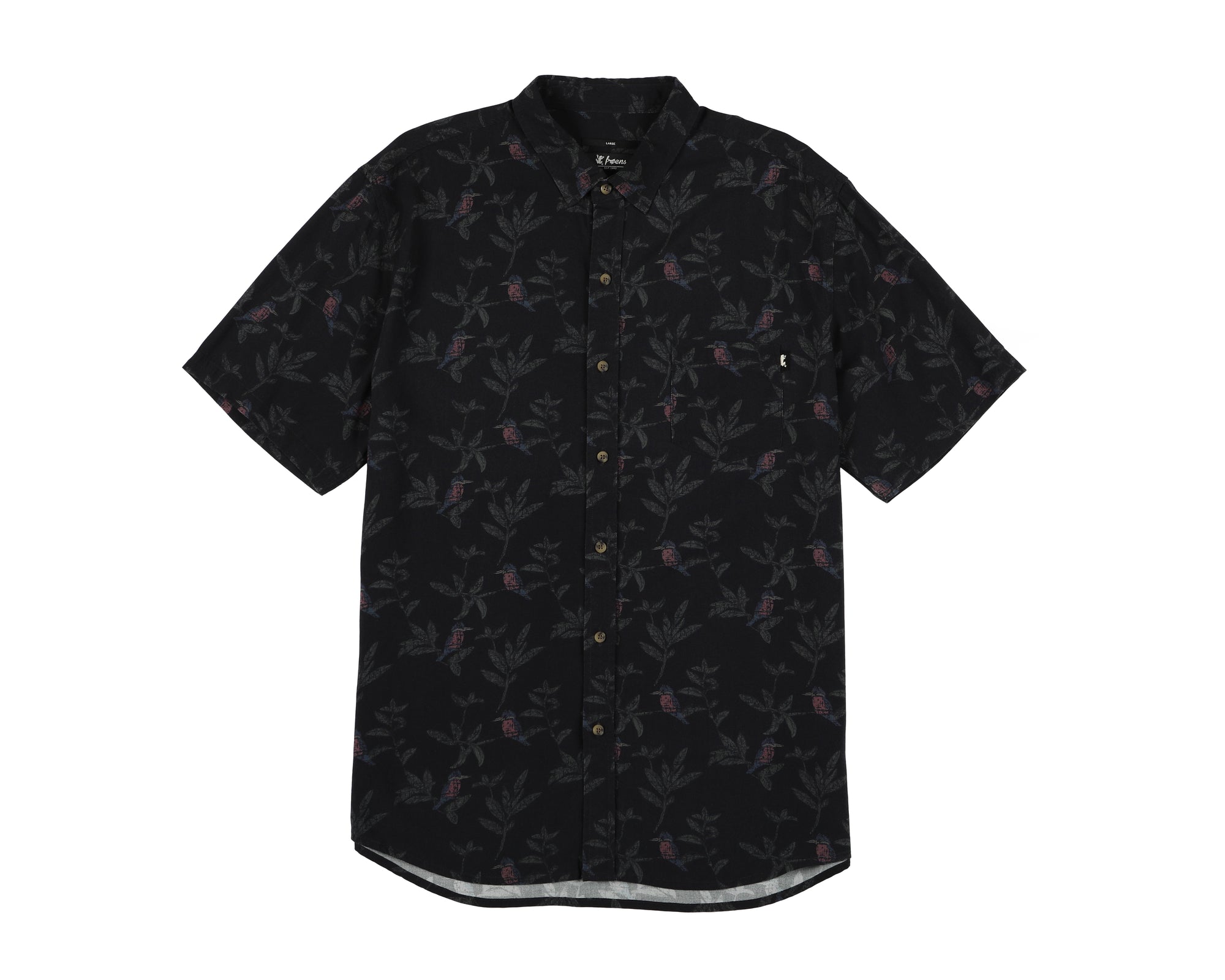 Camisa manga corta Martín Pescador negro - Frøens