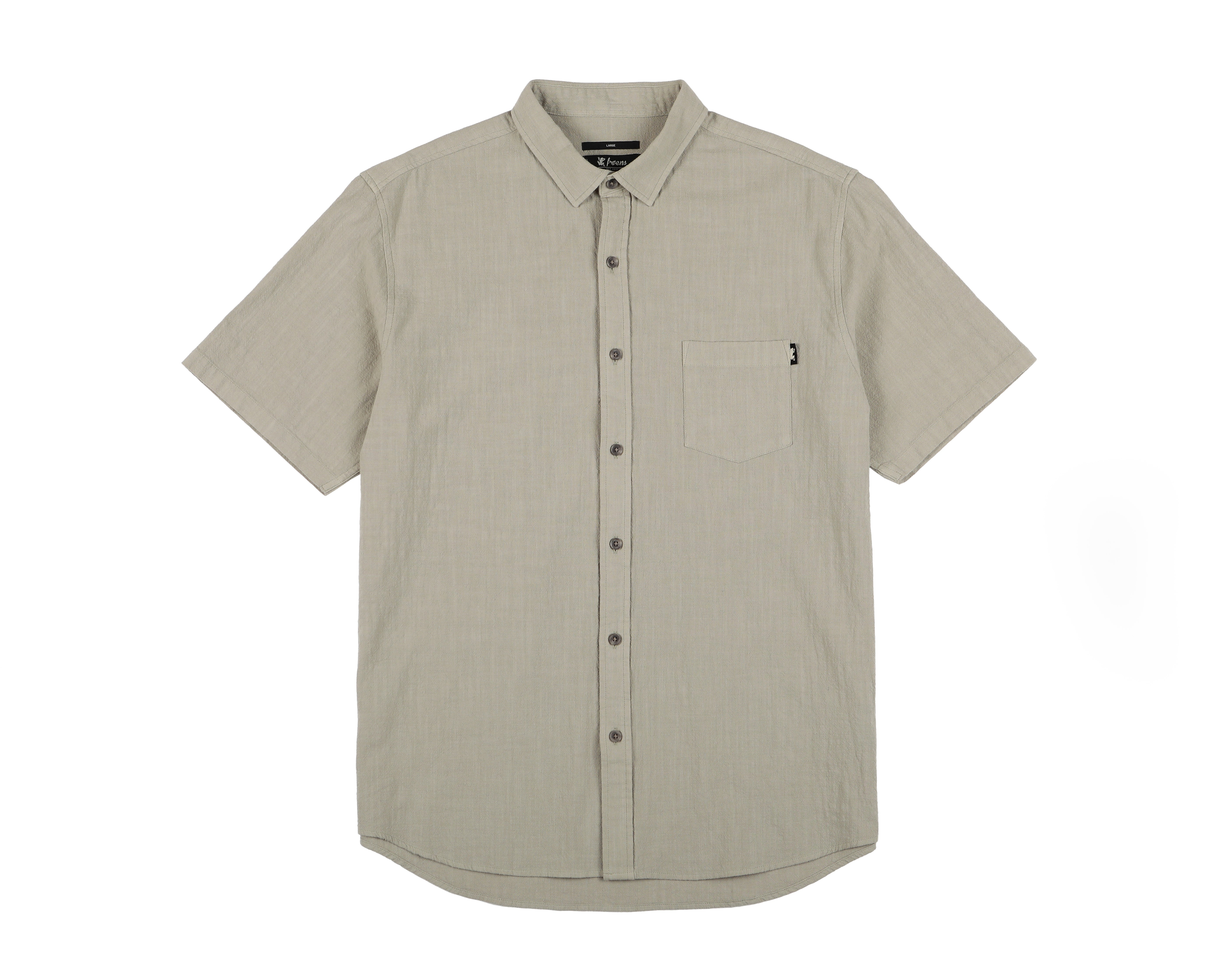 Camisa manga corta Texture classic camel - Algodón orgánico - Frøens