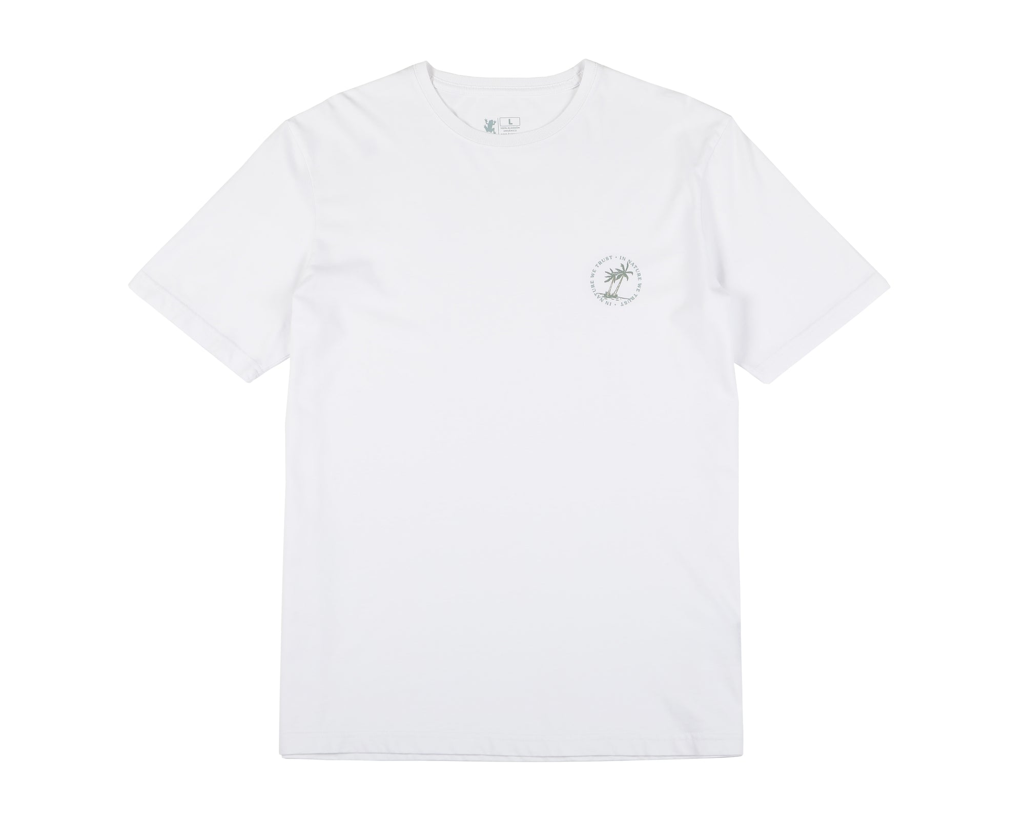 Polera manga corta hombre Palmera blanca - Algodón orgánico - Frøens
