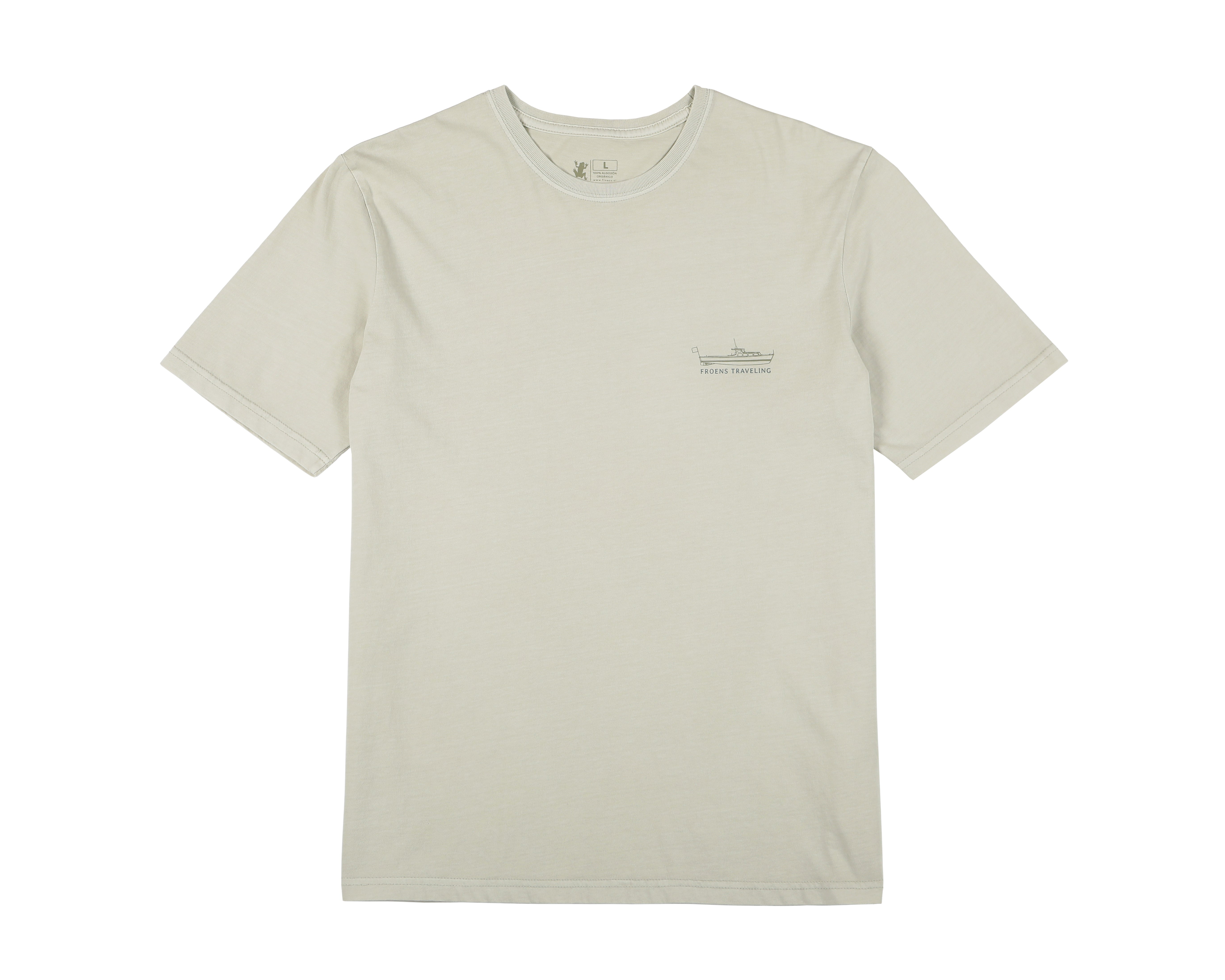 Polera manga corta hombre Bote beige - Algodón orgánico
