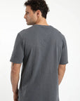 Polera manga corta hombre Mao grafito - Algodón orgánico