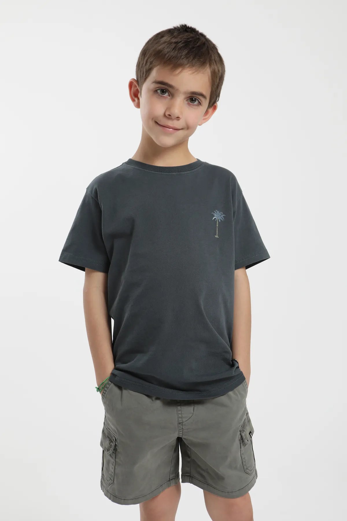 Polera manga corta niño Palmera azul - 2