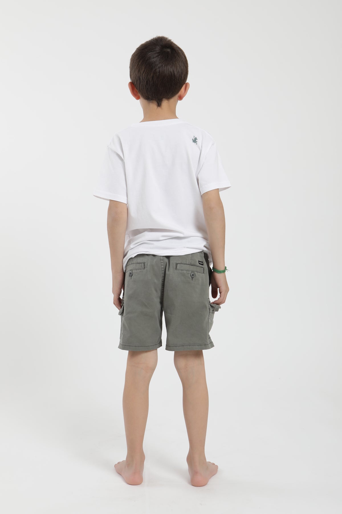Polera manga corta niño martín pescador blanco