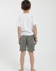 Polera manga corta niño martín pescador blanco