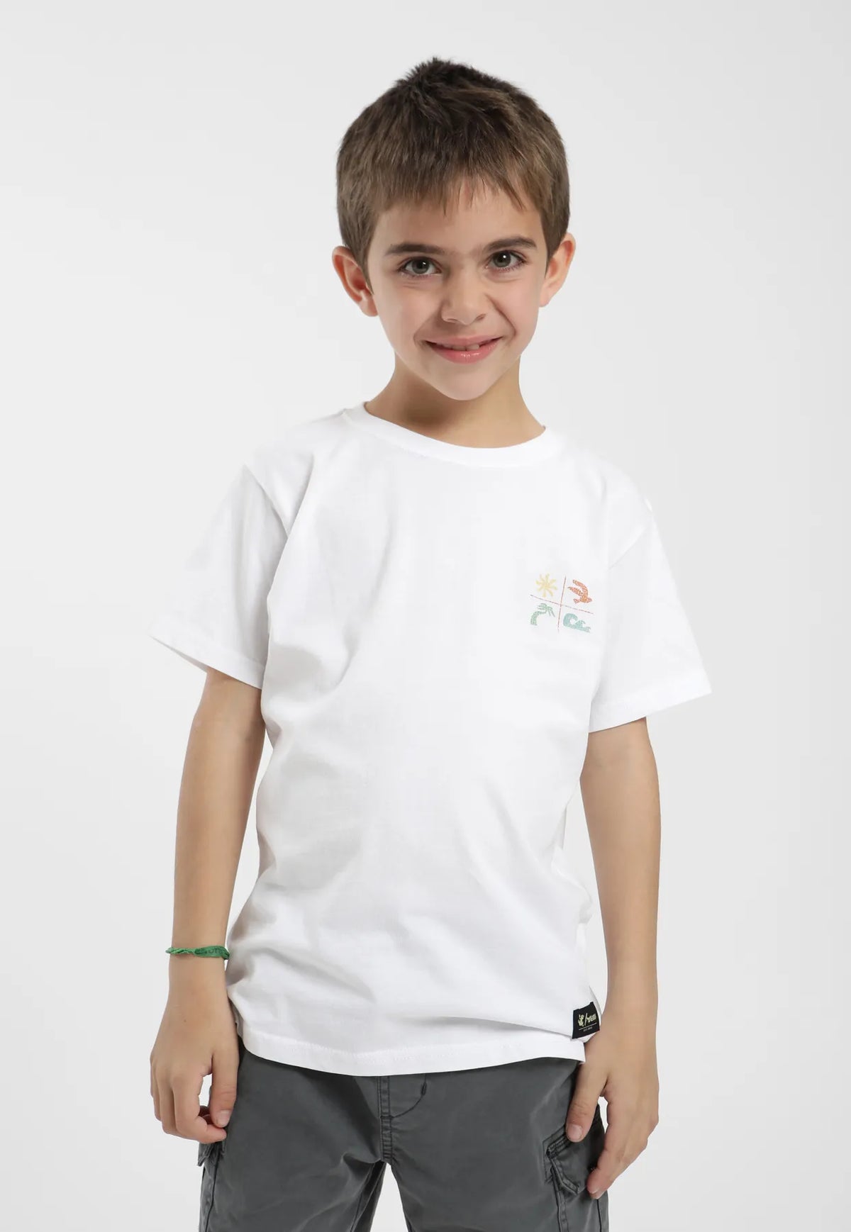 Polera manga corta niño Praia blanco - 2