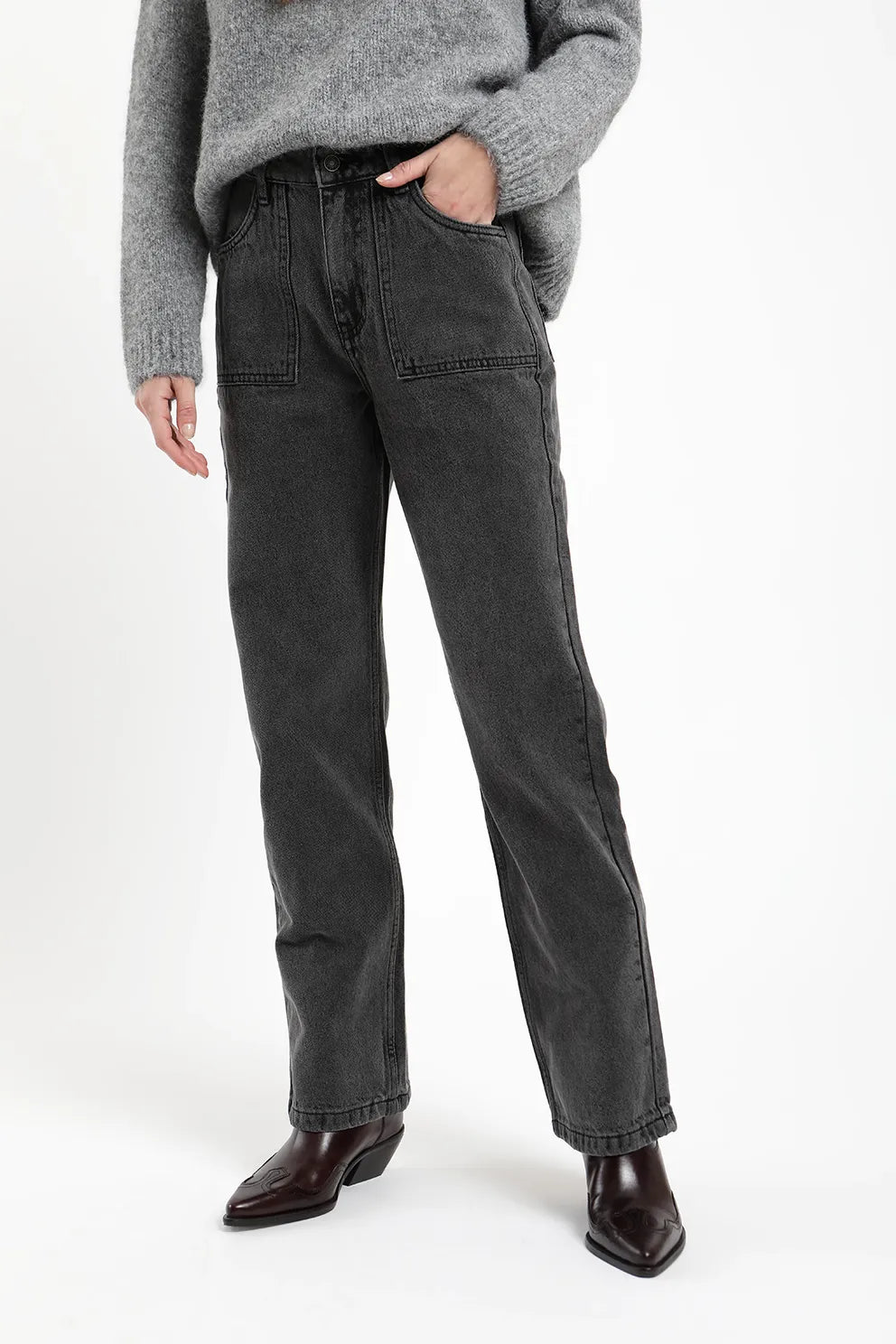 Jeans mujer cargo negro