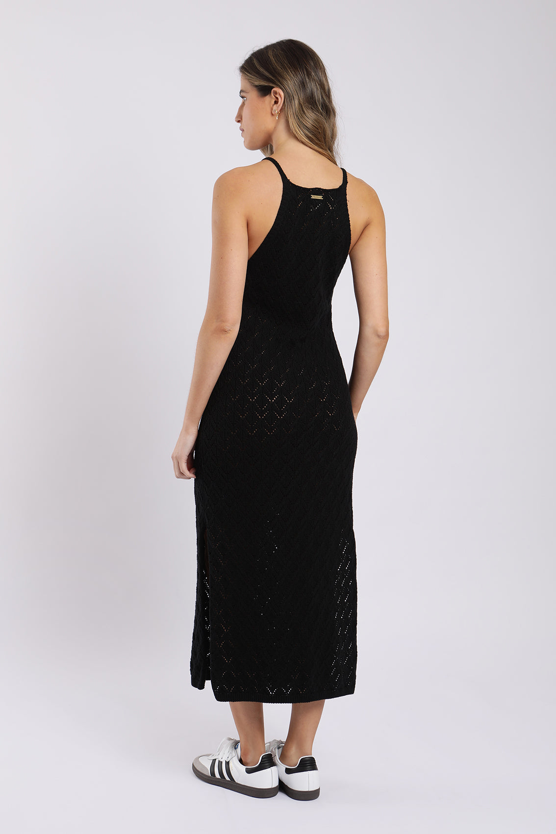 Vestido negro largo cheap algodon