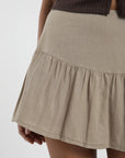 Falda corta Vuelo beige - Lino - Frøens