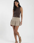Falda corta Vuelo beige - Lino - Frøens