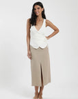 Falda larga Lisa beige - Lino - Frøens