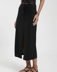 Falda larga Lisa negro - Lino - Frøens