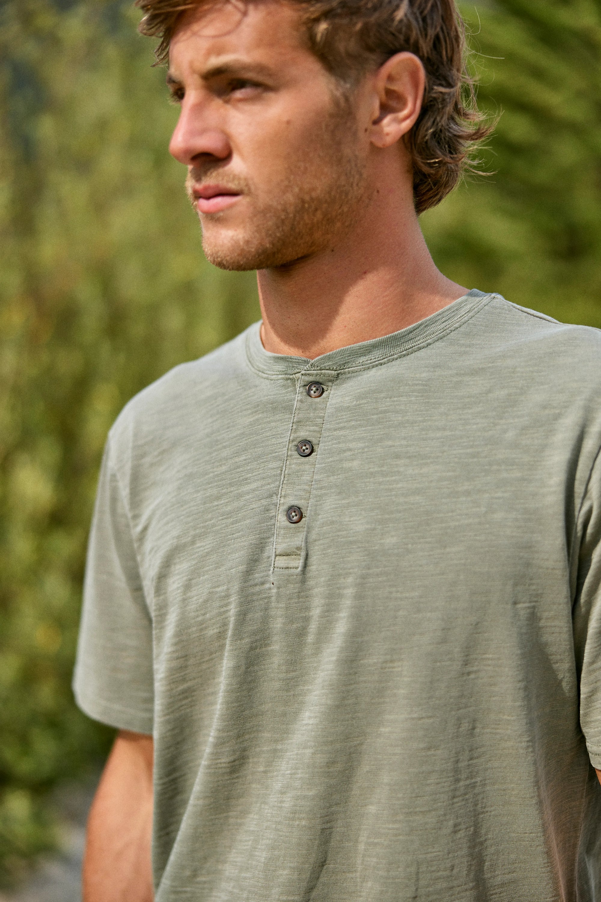 Polera manga corta hombre Mao verde - Algodón orgánico - Frøens