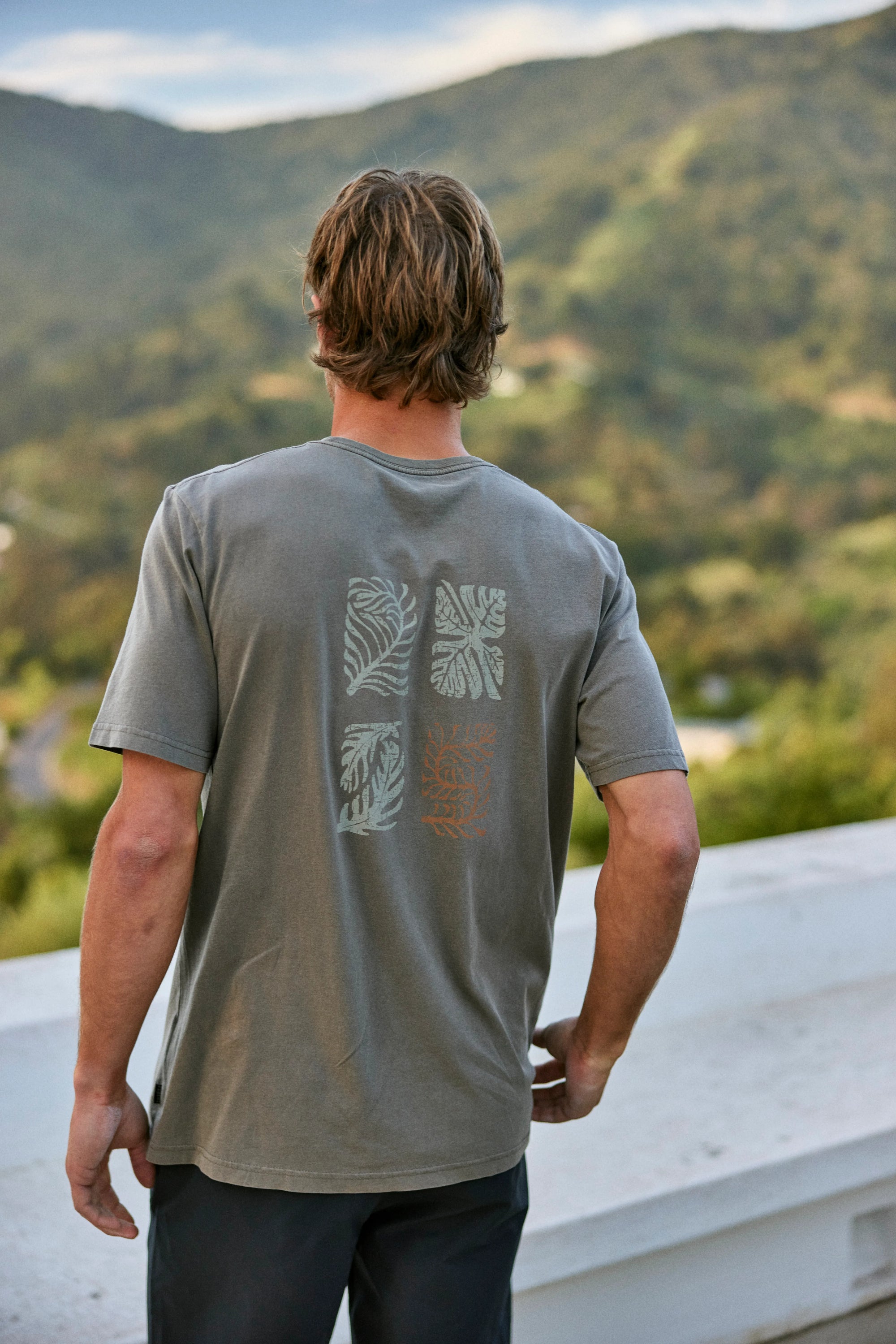 Polera manga corta hombre Hojas café - Algodón orgánico - Frøens