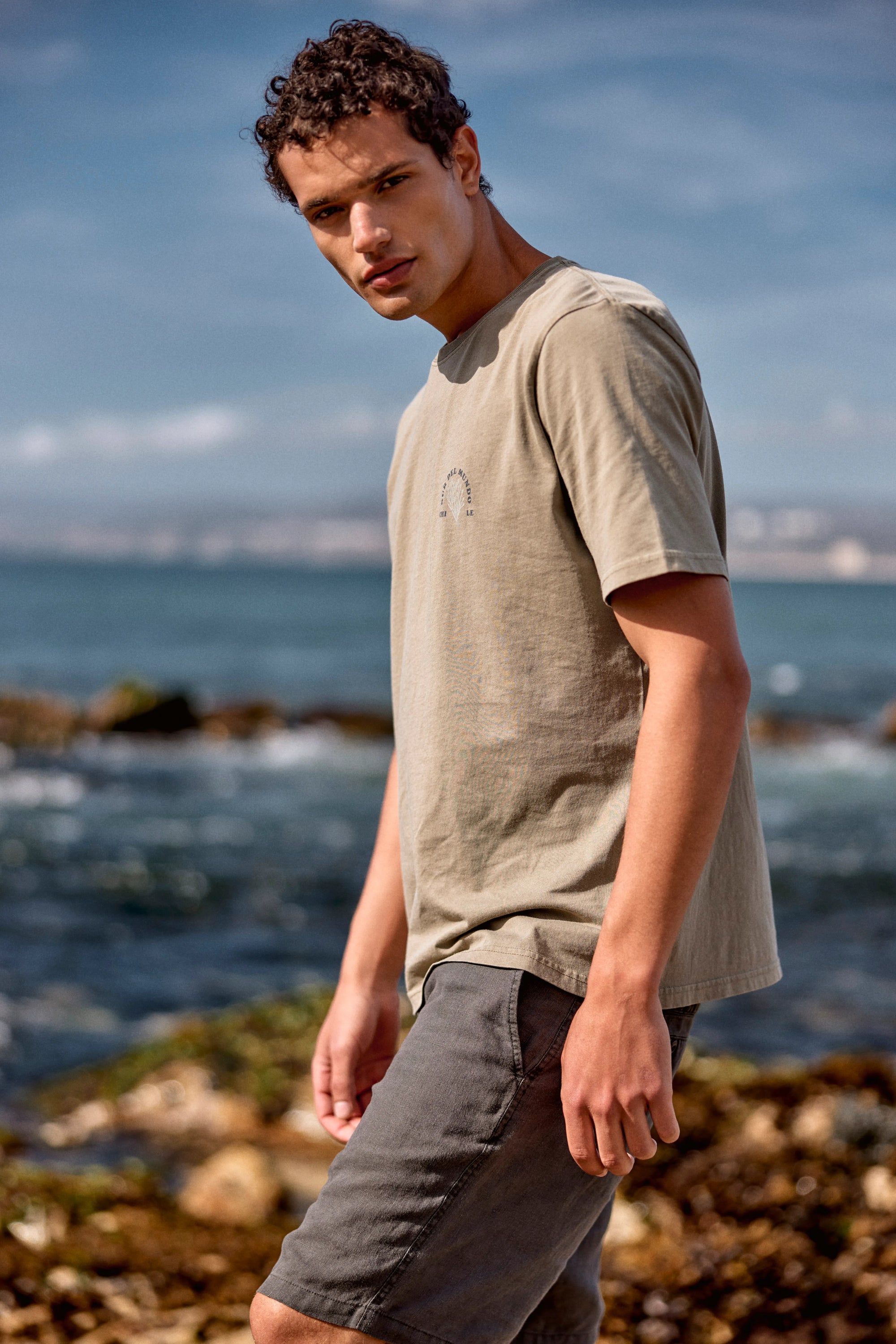 Polera manga corta hombre Corales verde - Algodón orgánico - Frøens
