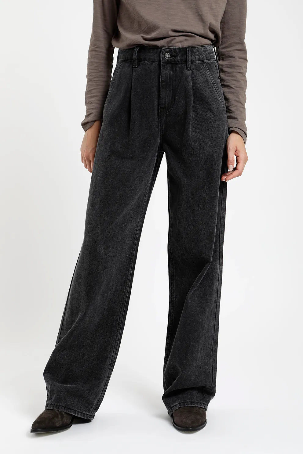 Jeans mujer Pinzas gris - 34