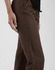 Pantalón mujer Iris café - Lino - Frøens