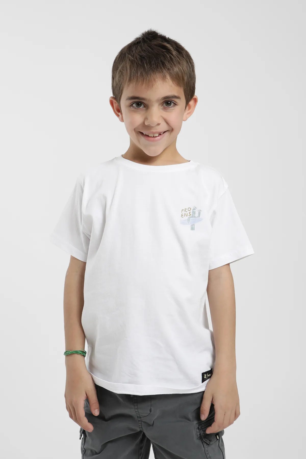 Polera manga corta niño Cactus blanco - 2