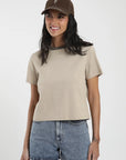 Polera mujer manga corta Round beige - Algodón orgánico - Frøens