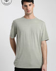 Polera manga corta hombre Plain verde claro - Algodón orgánico