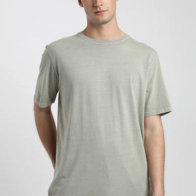 Polera manga corta hombre Plain verde claro - Algodón orgánico