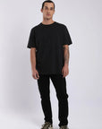 Polera manga corta hombre Plain negro - Algodón orgánico