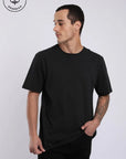 Polera manga corta hombre Plain negro - Algodón orgánico