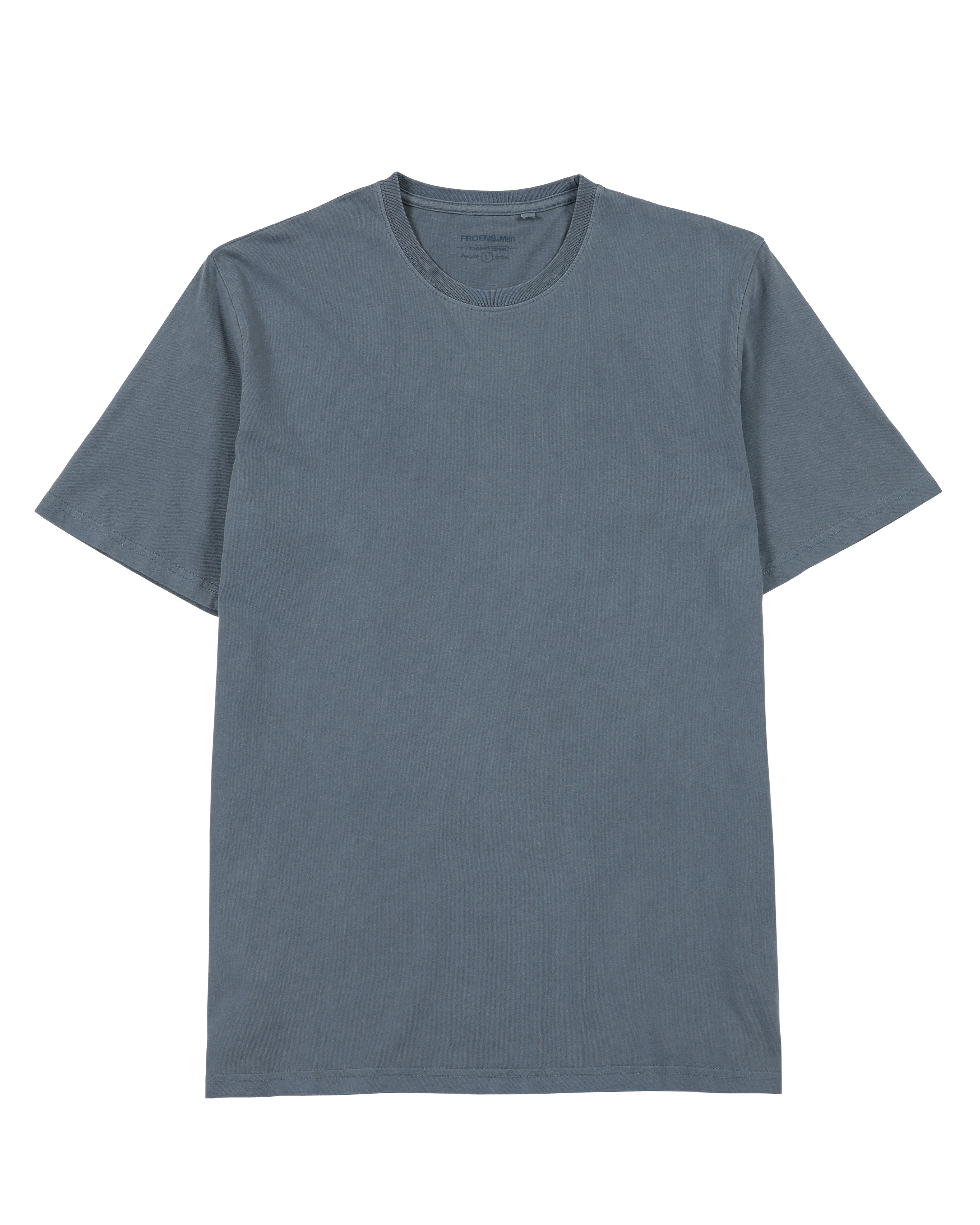 Polera manga corta hombre Plain azul - Algodón orgánico - Frøens