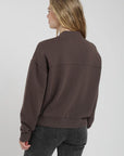 Polerón mujer Bomber café - Algodón orgánico