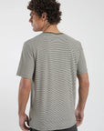 Polera manga corta hombre Rayas Tejida verde - Lino - Frøens