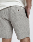 Short hombre de Lino rayas taupe