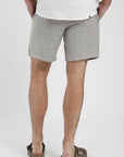 Short hombre de Lino rayas taupe