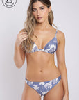 Bikini bottom azul de poliéster reciclado modelo Tropez de Froens