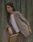 Blazer mujer Alondra rayas café
