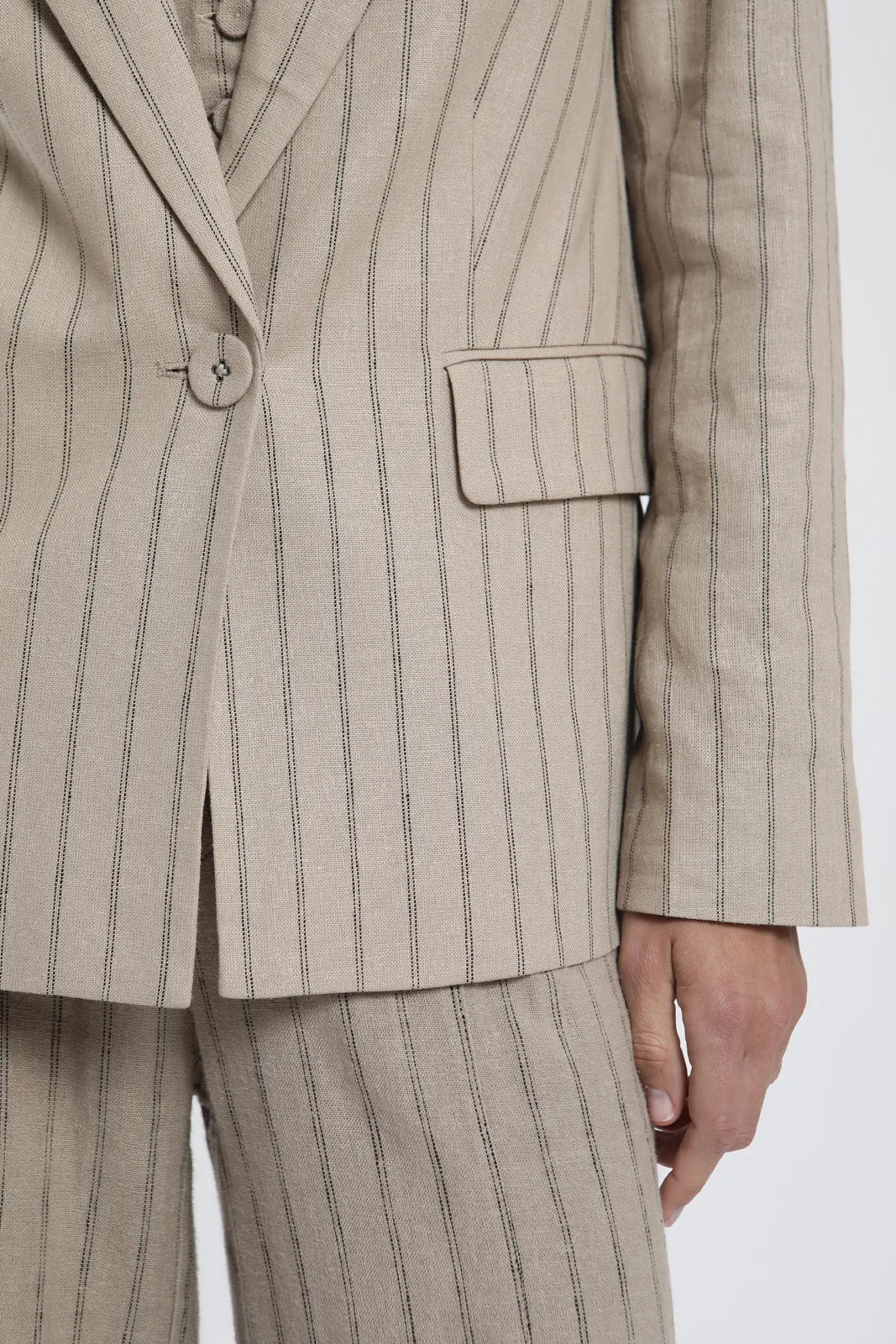 Blazer Alondra rayas beige - Lino - Frøens