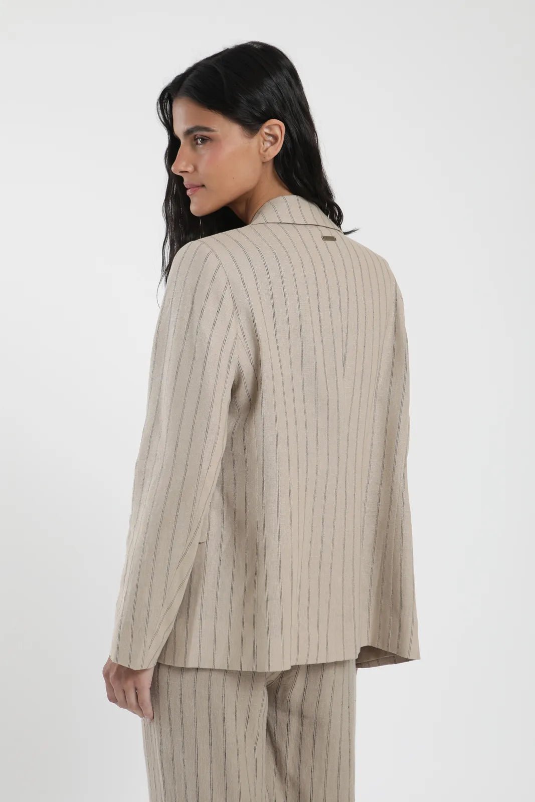 Blazer Alondra rayas beige - Lino - Frøens
