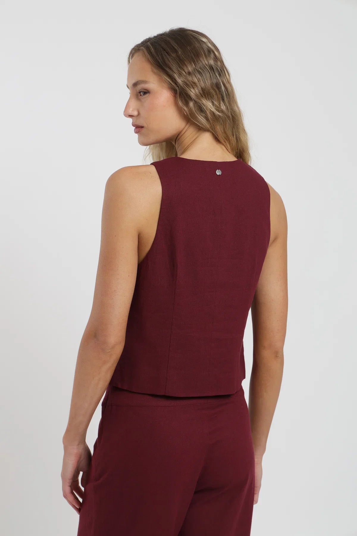 Blusa manga corta Asia burdeo Froens